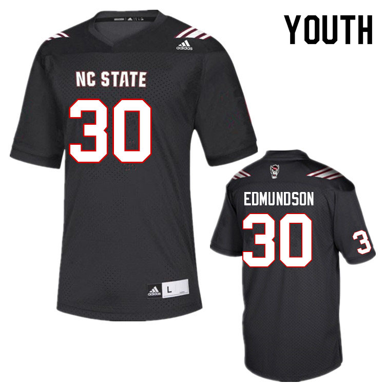 Youth #30 Darius Edmundson NC State Wolfpack College Football Jerseys Sale-Black - Click Image to Close